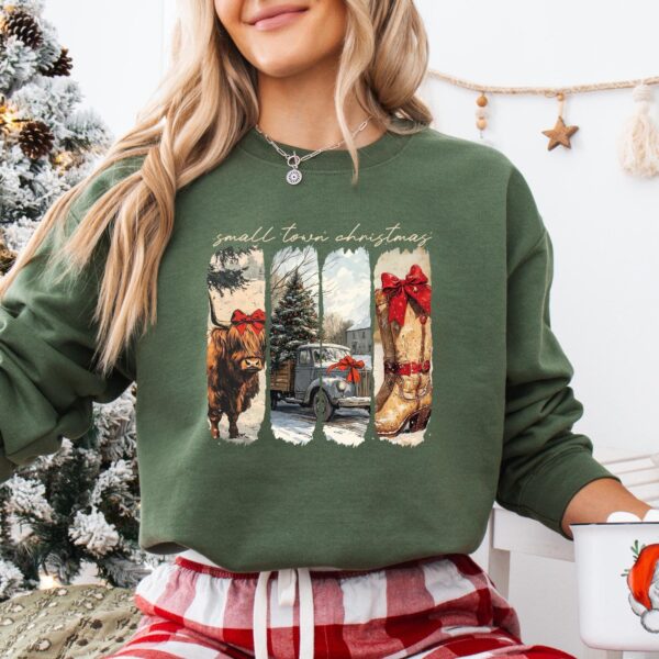 Highland Cow Christmas Sweatshirt – Cozy Country Holiday Top