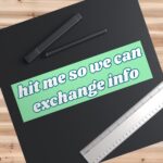 Hit Me So We Can Exchange Info Bumper Sticker – Funny Vinyl Magnet