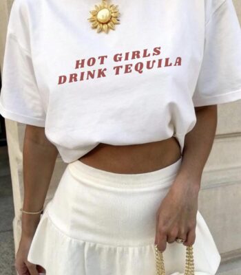 Hot Girls Drink Tequila T-Shirt – Funny Bachelorette Party Tee