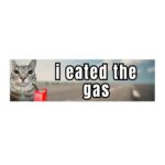 I eated the gas bumper sticker – funny meme for cars & more