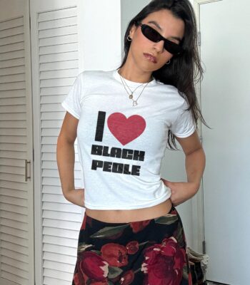 I Love Black People Baby Tee – Y2K Empowerment Graphic Top