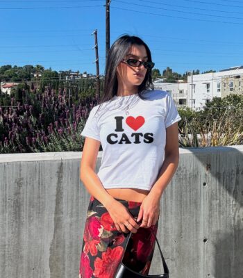 I love cats retro vintage baby tee – cute graphic shirt for cat lovers