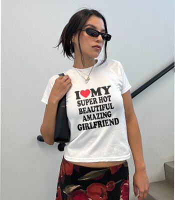 I love my amazing girlfriend tee – Retro Y2K cute couple shirt
