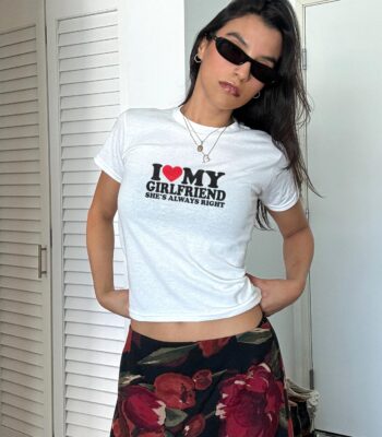 I Love My Girlfriend Always Right Vintage Baby Tee – Cute Gift