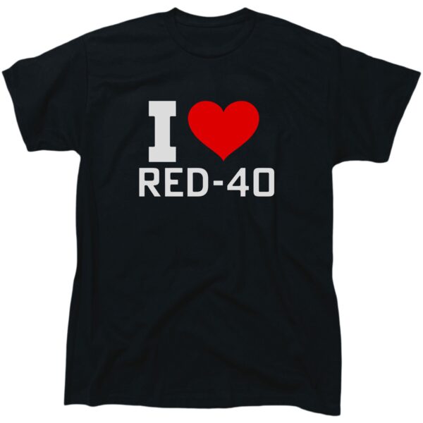 I love Red 40 men's cotton tee – funny food dye graphic shirt