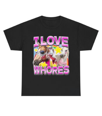 I love whores shirt - Playful Pop-Art Horse Graphic Tee