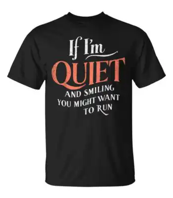 If I'm Quiet And Smiling You Might Want To Run Tee - Funny Graphic Shirt