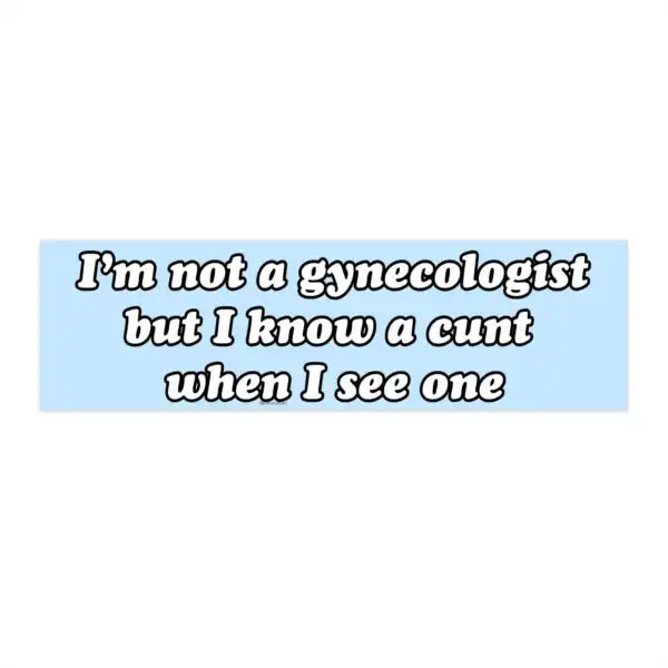 I'm not a Gynecologist Bumper Sticker - Funny Meme Vinyl Decal