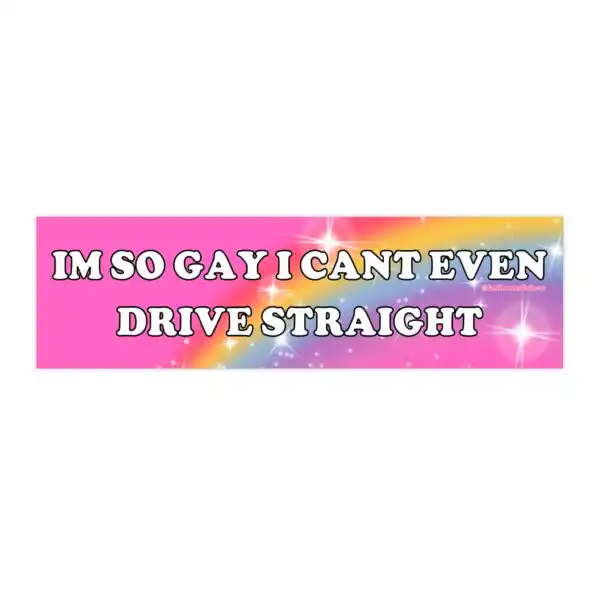 I'm So Gay I Can't Even Drive Straight | Funny Bumper Sticker