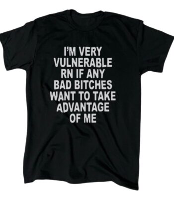 I'm Very Vulnerable RN Men's T-Shirt – Funny Black Cotton Tee