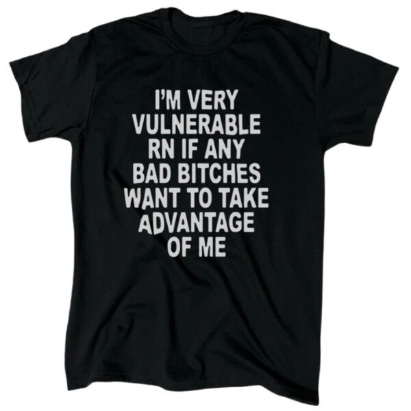 I'm Very Vulnerable RN Men's T-Shirt – Funny Black Cotton Tee