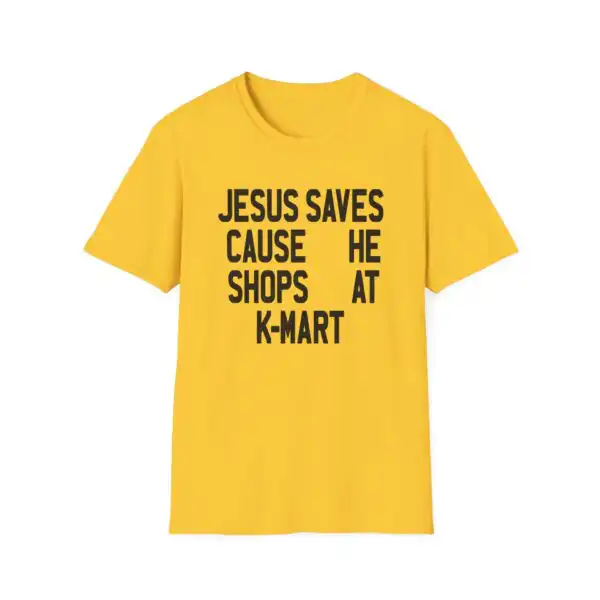 Jesus Saves Kmart Shopper Tee – Funny Vintage Graphic Shirt
