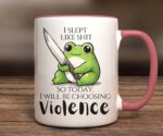 Kawaii Frog Coffee Mug – Funny Sarcastic Gift in Black or White