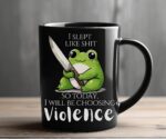Kawaii Frog Coffee Mug – Funny Sarcastic Gift in Black or White