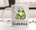 Kawaii Frog Coffee Mug – Funny Sarcastic Gift in Black or White