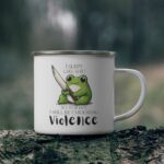 Kawaii Frog Coffee Mug – Sarcastic Ceramic Gift in Black or White
