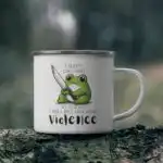 Kawaii Frog Coffee Mug – Sarcastic Ceramic Gift in Black or White