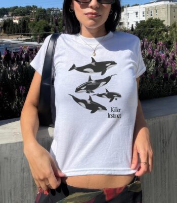 Killer Whales Vintage Baby Tee – Unique Ocean Lover Gift