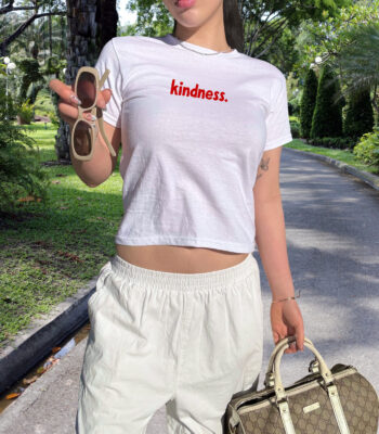 Kindness Y2K Baby Tee – Retro 90s Soft Cotton Shirt for Kids