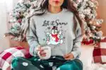 Let It Snow Snowman Sweatshirt – Cozy Holiday Family Top