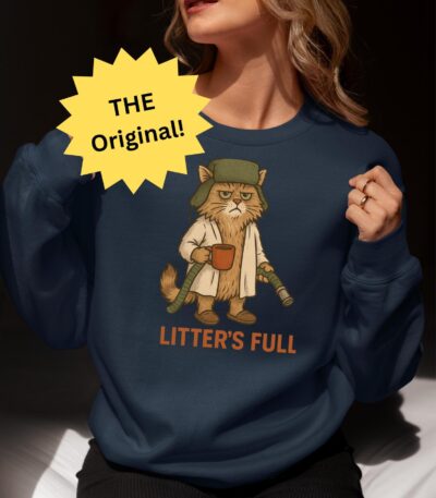 Litter's Full Christmas Vacation Cat Sweatshirt – Funny Holiday Top