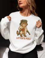 Litter's Full Christmas Vacation Cat Sweatshirt – Funny Holiday Top
