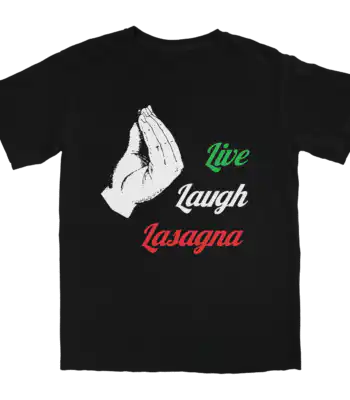 Live Laugh Lasagna T Shirt – Soft Cotton Graphic Tee for Foodies