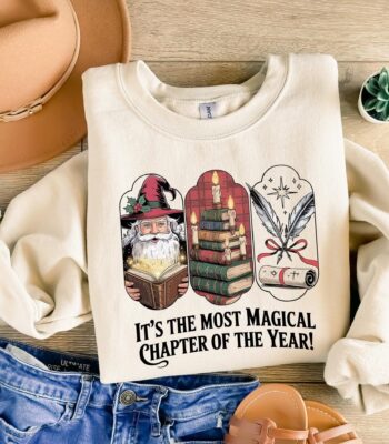Magical Christmas Book Lover Sweatshirt – Cozy Holiday Top