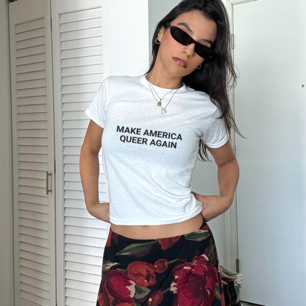Make America Queer Again Tee – Funny LGBTQ Pride Crop Top