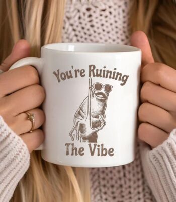 Marcus The Worm Mug – You're Ruining The Vibe Meme Cup