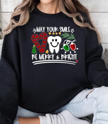 May Your Smile Be Merry Bright Hoodie – Funny Christmas Sweatshirt
