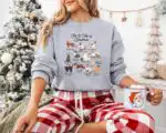 Meowy Christmas Cat Sweatshirt – Cozy Holiday Gift for Cat Lovers