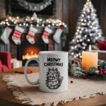 Meowy Christmas Mug – Cute Ceramic Holiday Gift for Cat Lovers