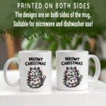 Meowy Christmas Mug – Cute Ceramic Holiday Gift for Cat Lovers