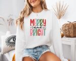 Merry and Bright Sweatshirt – Cozy Family Christmas Hoodie