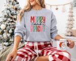 Merry and Bright Sweatshirt – Cozy Family Christmas Hoodie