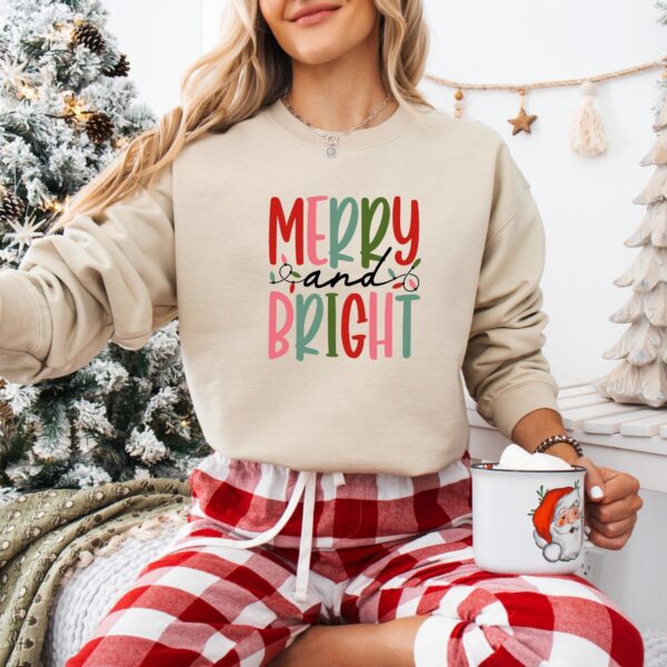 Merry and Bright Sweatshirt – Cozy Family Christmas Hoodie