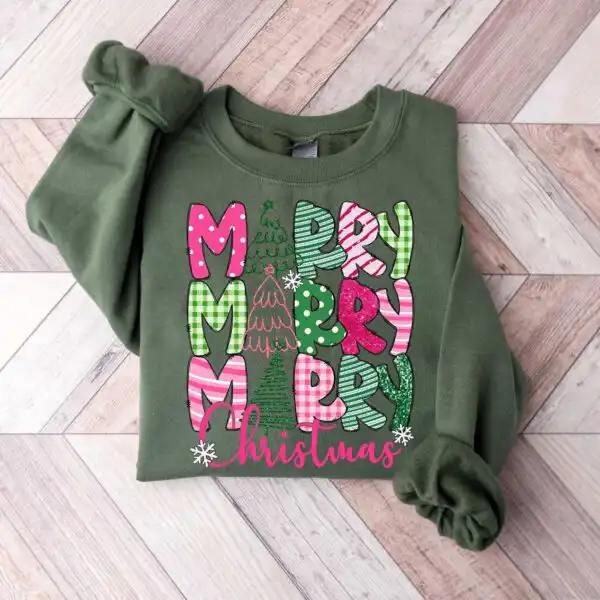 Merry and Bright Trees Women's Christmas Shirt – Cute Holiday Tee