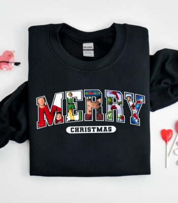 Merry Christmas 90s Movies Sweatshirt – Fun Holiday Crewneck