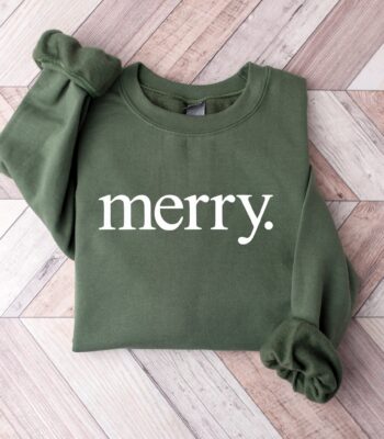 Merry Christmas Sweatshirt – Customizable Holiday Crewneck Top