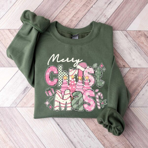 Merry Christmas Sweatshirt for Women – Custom Holiday Graphic Top