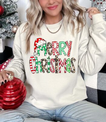 Merry Christmas Sweatshirt for Women – Custom Holiday Graphic Top