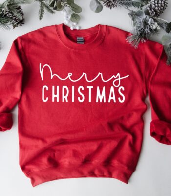 Merry Christmas Sweatshirt for Women – Custom Holiday Top