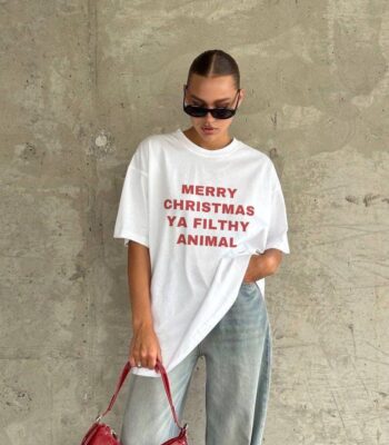 Merry Christmas Tee | Minimalist Holiday Shirt | Cozy Festive Top