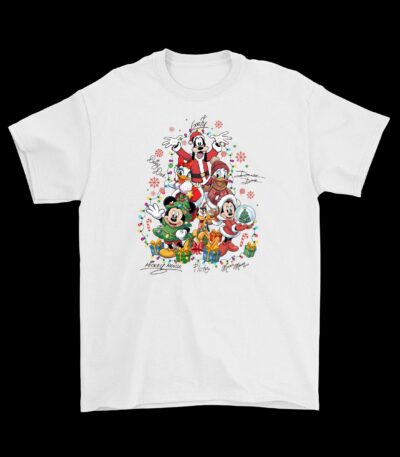Mickey & Friends Christmas Autographs Tee – Fun Holiday Shirt