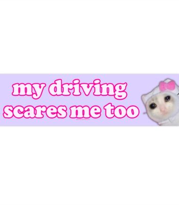 My Driving Scares Me Too Bumper Sticker & Magnet – Funny Vinyl Decor