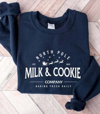 North Pole Milk and Cookie Co Sweatshirt – Festive Holiday Top