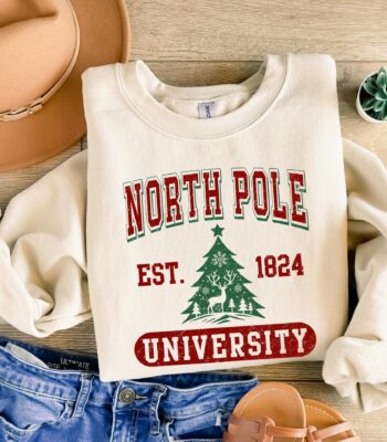 North Pole University Christmas Sweatshirt – Cozy Holiday Crewneck