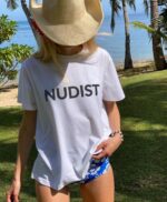 Nudist Graphic Tee – Funny Minimalist Naturist Shirt for Beach Lovers