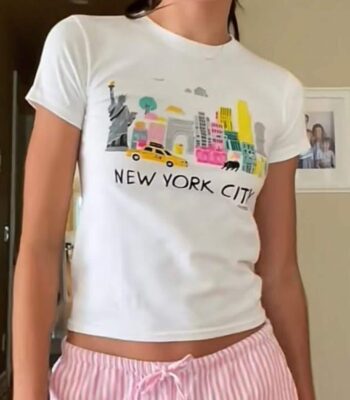 NYC Lovers Crop Top Baby Tee – Iconic City Landmark Design